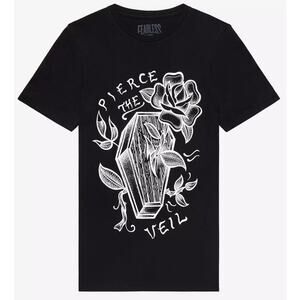 Pierce The Veil T Shirt Coffin Roses Women XL Fearless Records